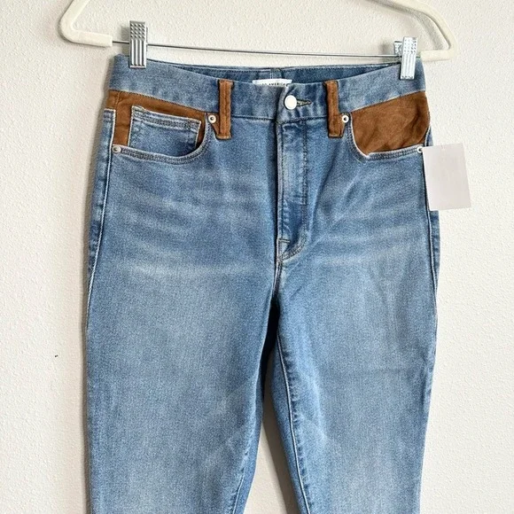 NWT Good American Good Legs Suede Mix Jeans Size 4 - Picture 7 of 12